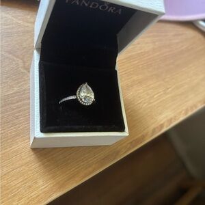 Pandora Silver Teardrop Gem Ring